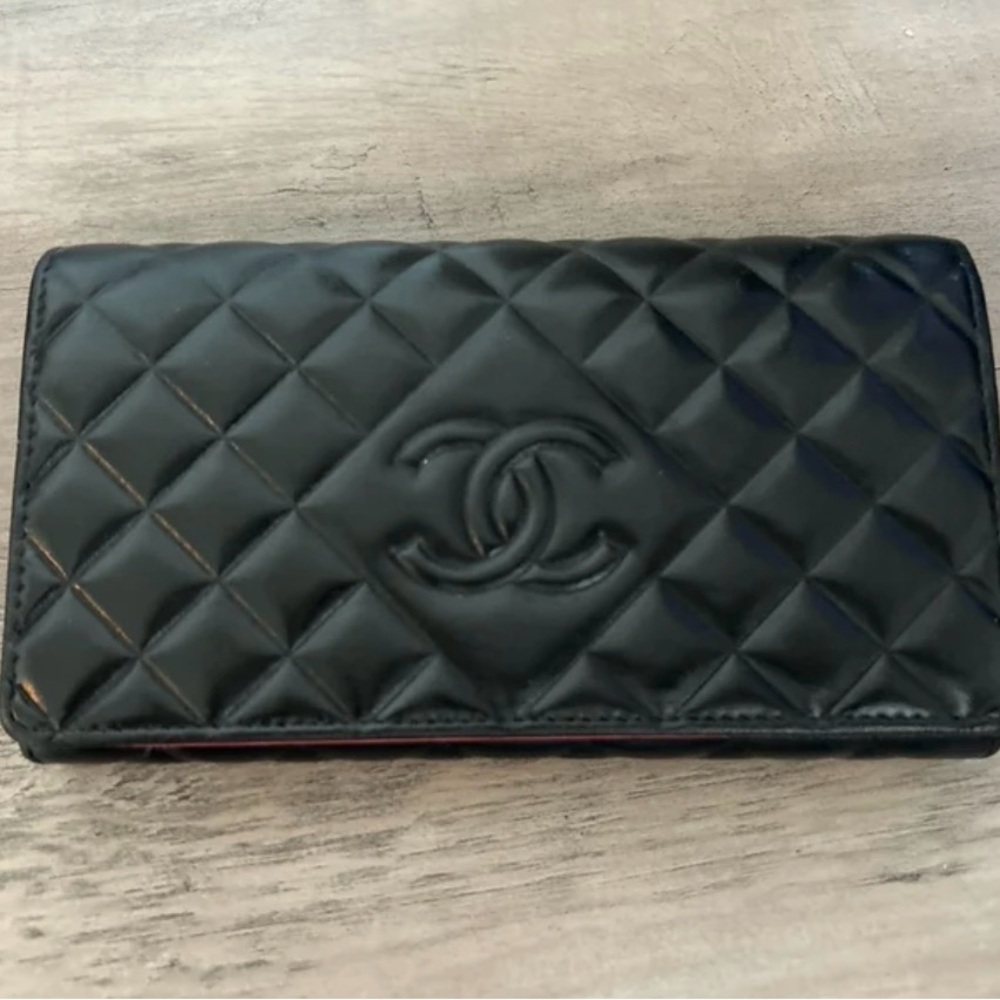 authentic black chanel wallet